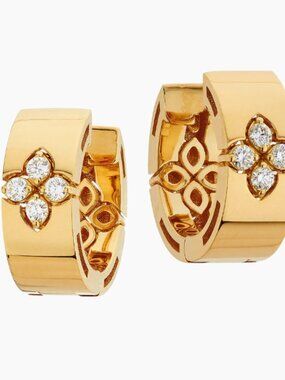 Roberto Coin Love In Verona 18K Yellow Gold & 0.16 TCW Diamond Hoop Earrings